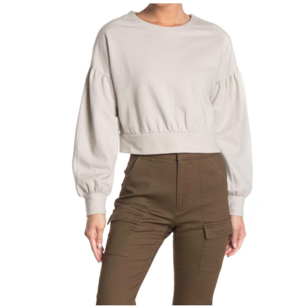 Abound Nordstrom Gray Porpoise Cropped Sweatshirt Crew Neck NWT M